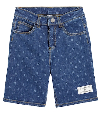 Logo denim shorts | Balmain Kids