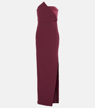 Robe longue asymétrique en satin | Roland Mouret