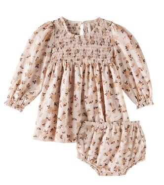 Baby Capri shirred floral cotton dress | Rylee + Cru