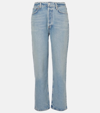 90s Pinch Waist Crop high-rise straight jeans | Agolde