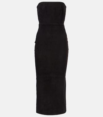 Midikleid aus Veloursleder | Alex Perry