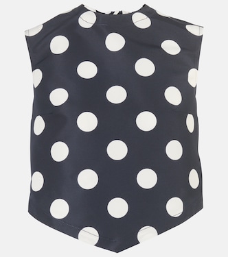 Polka-dot open-back faille crop top | Patou