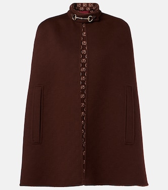 Horsebit wool cape | Gucci