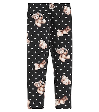 Printed cotton-blend leggings | Monnalisa