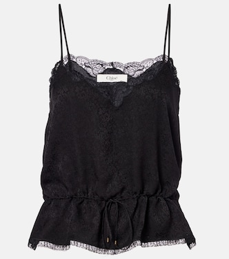Top aus Seide mit Spitze | Chloé