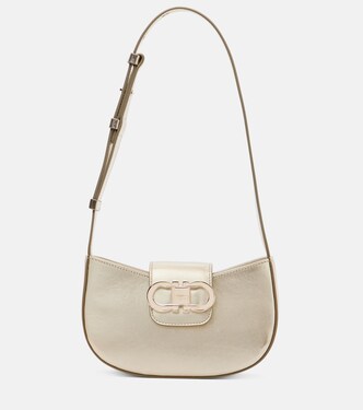 Gabry Mini metallic leather shoulder bag | Ferragamo