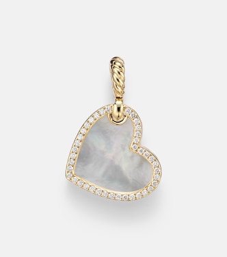 Anhänger DY Elements® Heart Amulets aus 18kt Gelbgold mit Perlmutt und Diamanten | David Yurman