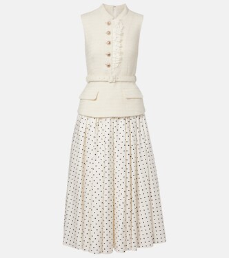 Polka-dot bouclé midi dress | Self-Portrait