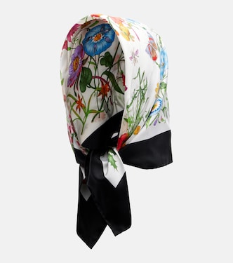 Floral silk twill scarf | Gucci