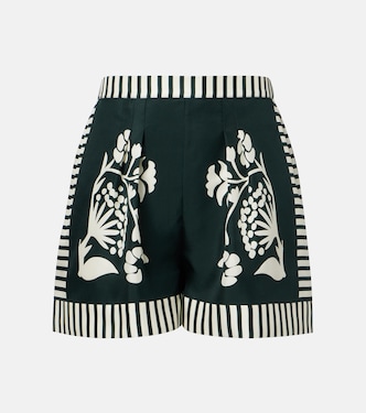 Arjun printed silk twill shorts | Eres