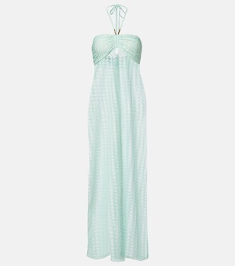 Mila semi-sheer halterneck maxi dress | Melissa Odabash