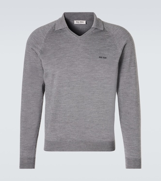 Virgin wool polo sweater | Miu Miu