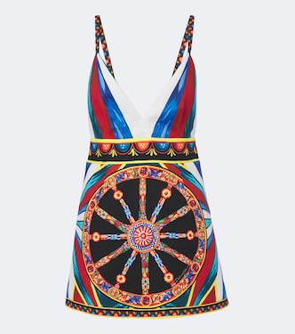 Carretto silk-blend crop top  | Dolce&Gabbana