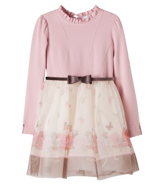 Belted printed ruffled dress | Monnalisa