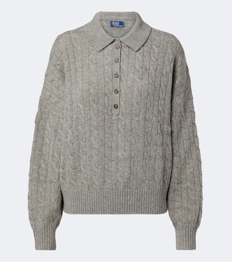 Cable-knit wool and cashmere polo sweater | Polo Ralph Lauren