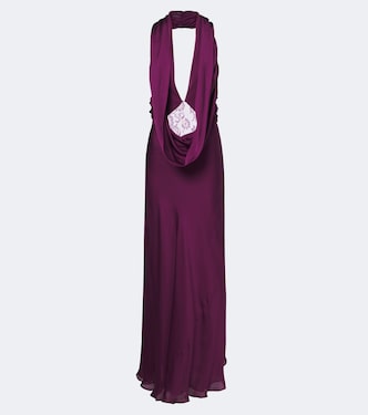 Cesura draped open-back silk satin gown | Christopher Esber