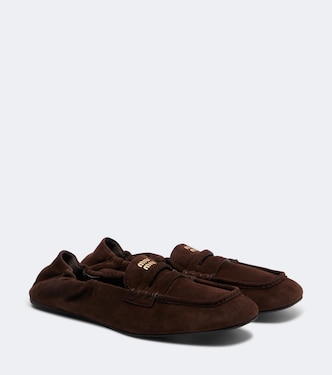 Suede penny loafers | Miu Miu