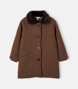 Teddy-trimmed wool-blend coat | Emile et Ida