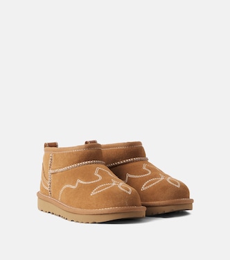 Botas Classic Ultra Mini Western de ante bordadas | UGG Kids