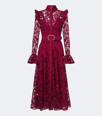 Robe midi Aliyah en guipure | Leo Lin