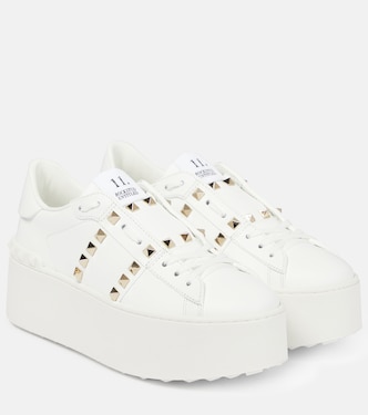 Plateau-Sneakers Rockstud Untitled aus Leder | Valentino Garavani