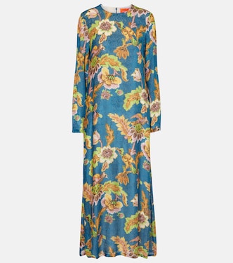Swing printed devorée velvet maxi dress | La DoubleJ