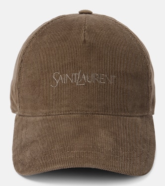 قبعة كاب بيسبول من مخمل القطن المضلع | Saint Laurent
