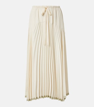 Plissé tiered midi skirt | Vince