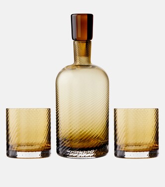 Borealis glass bottle and tumblers set  | NasonMoretti