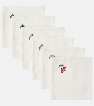 طقم مناديل من الكتان Floral Medley عدد 6 | Cabana