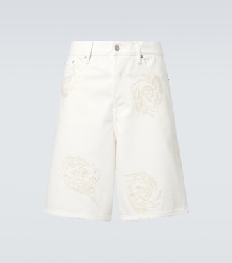 Embroidered denim Bermuda shorts | Dries Van Noten