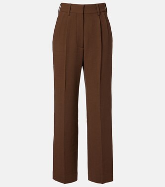 Fox high-rise virgin wool crêpe wide-leg pants | Blazé Milano