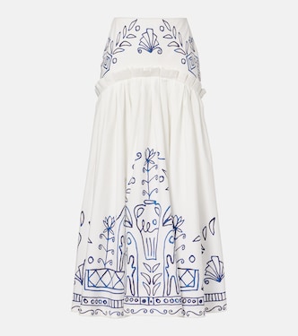 x LRNCE Leela printed cotton maxi skirt | Alémais