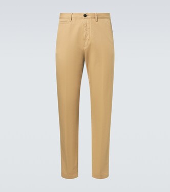 Cotton and linen slim pants | Slowear