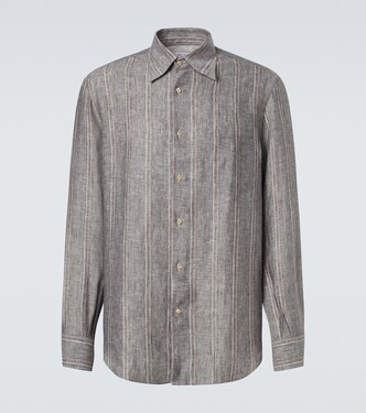 Pinstripe linen shirt | Brunello Cucinelli