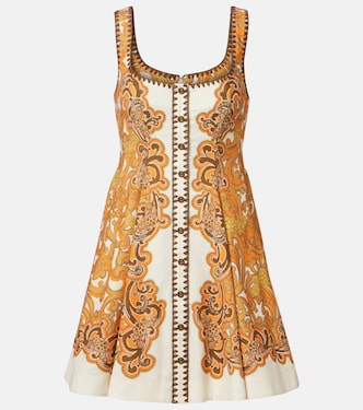 Printed linen and cotton minidress | Alémais