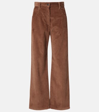 Cotton corduroy wide-leg pants | Brunello Cucinelli