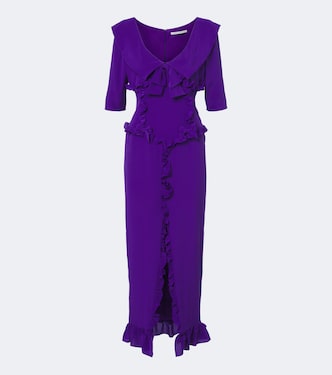 Ruffled silk crêpe de chine midi dress | Alessandra Rich