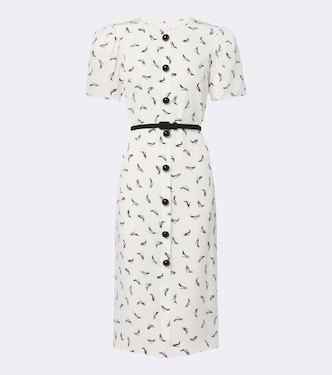 Belted silk crêpe de chine midi dress | Carolina Herrera