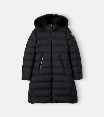 Abelle shearling-trimmed down coat | Moncler Enfant