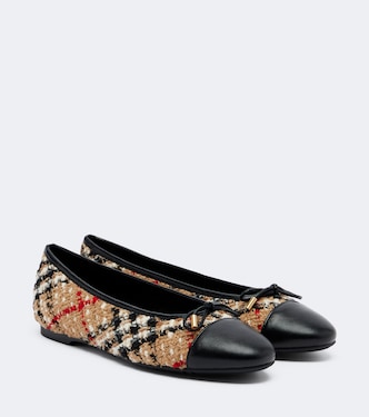 Burberry Check bouclé ballet flats | Burberry