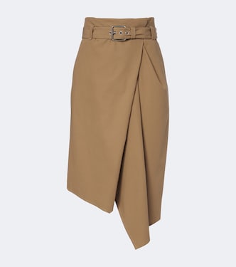 Asymmetric cotton midi skirt | Loewe
