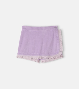 Echo fringed cotton-blend terry shorts | Zimmermann Kids
