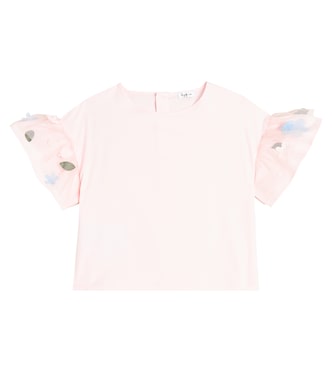 Ruffled cotton-blend top | Il Gufo