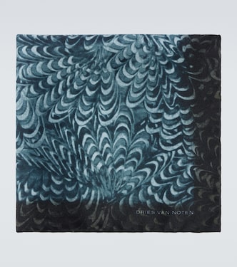 Printed silk pocket square | Dries Van Noten