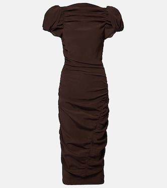 Puff-sleeve silk midi dress | Magda Butrym