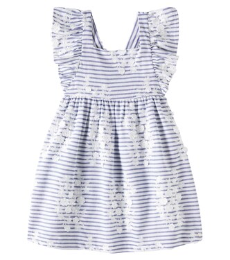 Striped embroidered cotton-blend dress | Tartine et Chocolat