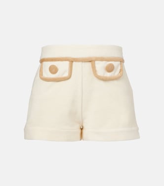 Colorblocked cotton-blend terry shorts | Adriana Degreas