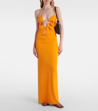 christopher esber dress orange Draped gown in orange - Christopher Esber