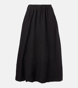 Rachelle linen midi skirt | Velvet